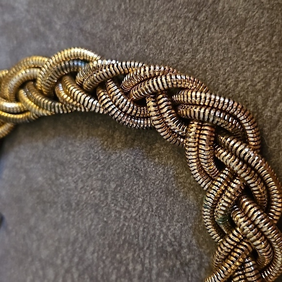 VTG 1990s Chunky Braided Rose Gold Chain Necklace - Picture 5 of 12